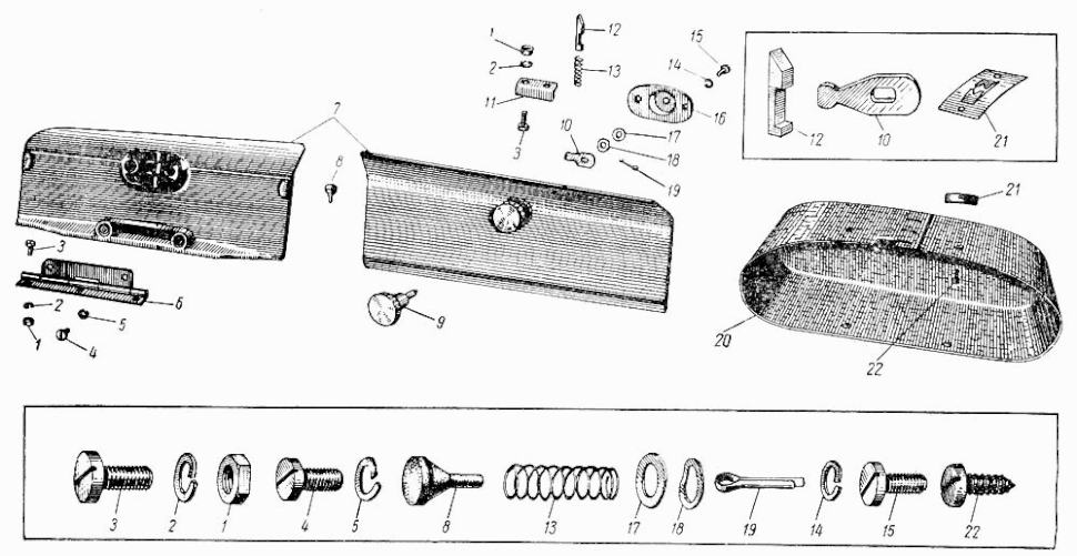 Handschuhfach Moskvitch Moskwitsch M402, M403, M407, M423. Glove box Moskvich 402, 403, 407, 423. Ящик вещевой автомобиля Москвич М402, М403, М407, М423.