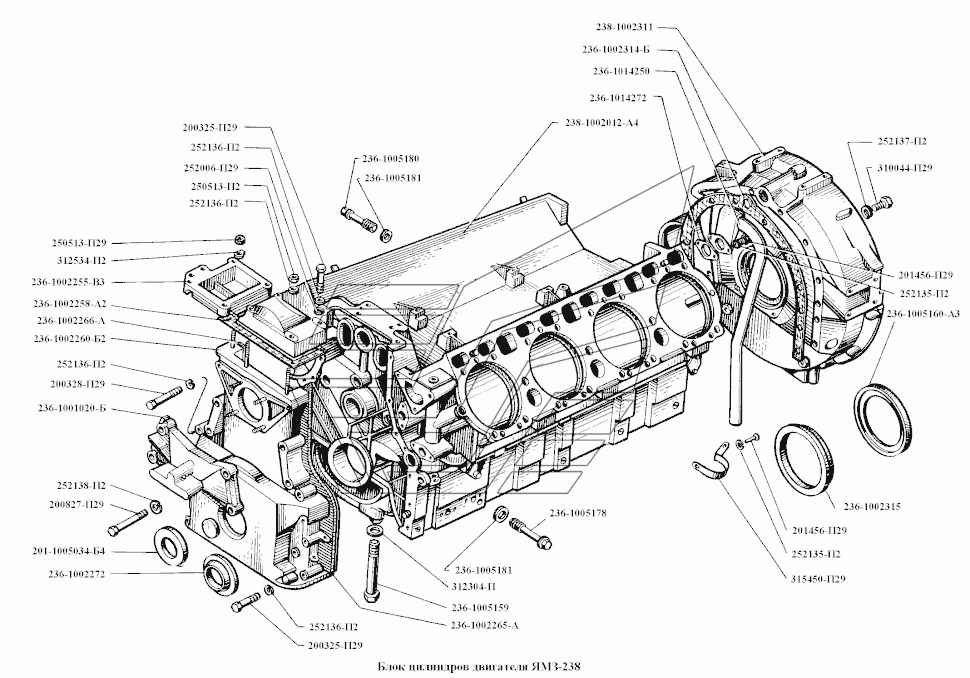 Motorblock Motor JaMZ JaMS 238. Engine Cylinder block YaMZ-238. Блок цилиндров двигателя (мотора) ЯМЗ ЯМЗ-238.