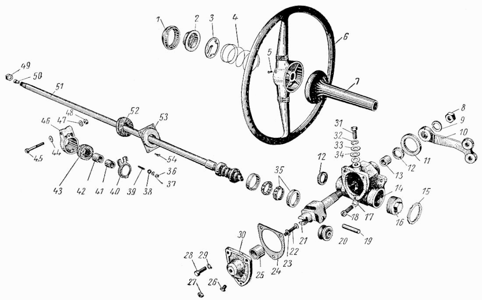 Ersatzteile Lenkung, Lenksäule und Lenkrad  ZAZ 965 Saporoshez. Spare parts Steering, steering column and steering wheel SAS 965. Запасные части Рулевое управление, руль и рулевая колонка ЗАЗ-965 Запорожець Запорожец.