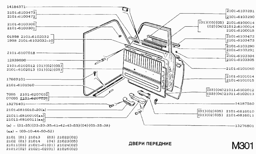 Tür vorne VAZ WAS 2101 / VAZ 2102. Front door VAS 2101 / 2102. Дверь передняя ВАЗ-2101 / ВАЗ-2102 классика.