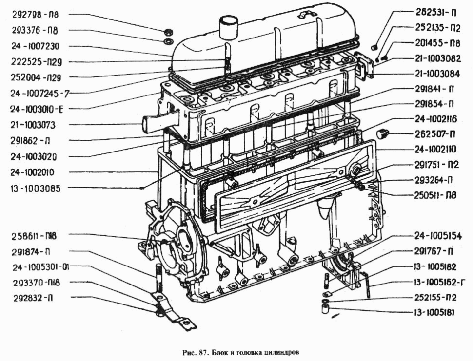 Motorblock und Zylinderkopf GAZ 24, GAZ 2401, GAS 2410, GAZ 24-02 Wolga.  Cylinder block and Cylinder head GAS 24, GAS 2401, GAS 2402, GAZ 2410 Volga.  Блок цилиндров и головка блока цилиндров ГАЗ 24, ГАЗ 2401, ГАЗ 24-02 Волга. 