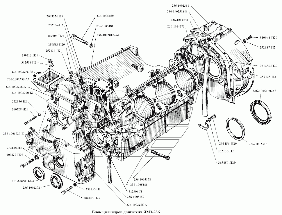 Motorblock Motor JaMZ JaMS 236. Engine Cylinder block YaMZ-236. Блок цилиндров двигателя (мотора) ЯМЗ ЯМЗ-236.
