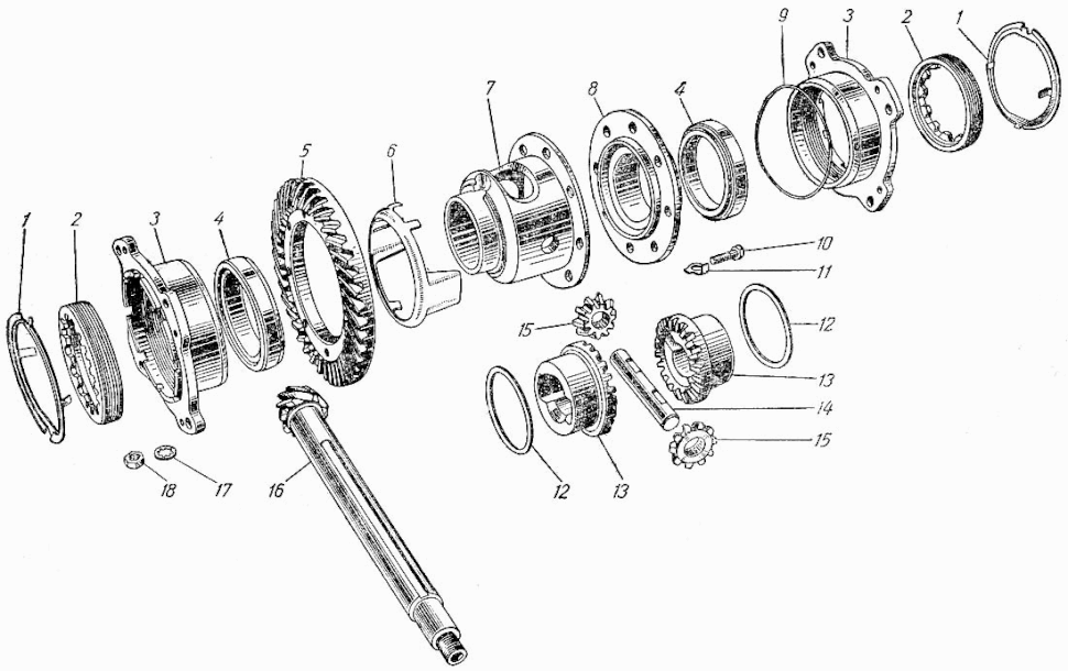 Teller und Kegelrad, Differential ZAZ 965 „der Bucklige“Saporoshez Yalta. Main gear and differentia SAS 965. Главная передача и дифференциал ЗАЗ-965 "горбатый" Запорожець Запорожец Ялта. 