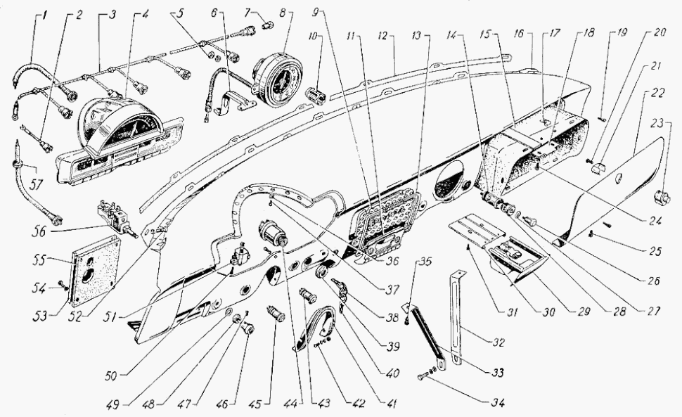 Armaturenbrett und Instrumente GAZ M-21 Wolga. Dashboard and instruments GAS M21 Volga. Панель приборов ГАЗ-М21 Волга.