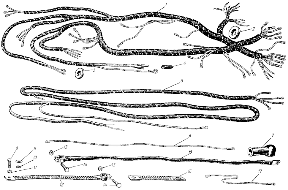 Kabelbaum Moskwitsch Moskvich Mosi M400, M401 / Opel Kadett K-38. Wiring loom Moskvich M400, M401 / Opel Kadett K-38. Электропровода (Проводка) Москвич М400-420, М401-420, Опель Кадет К38.