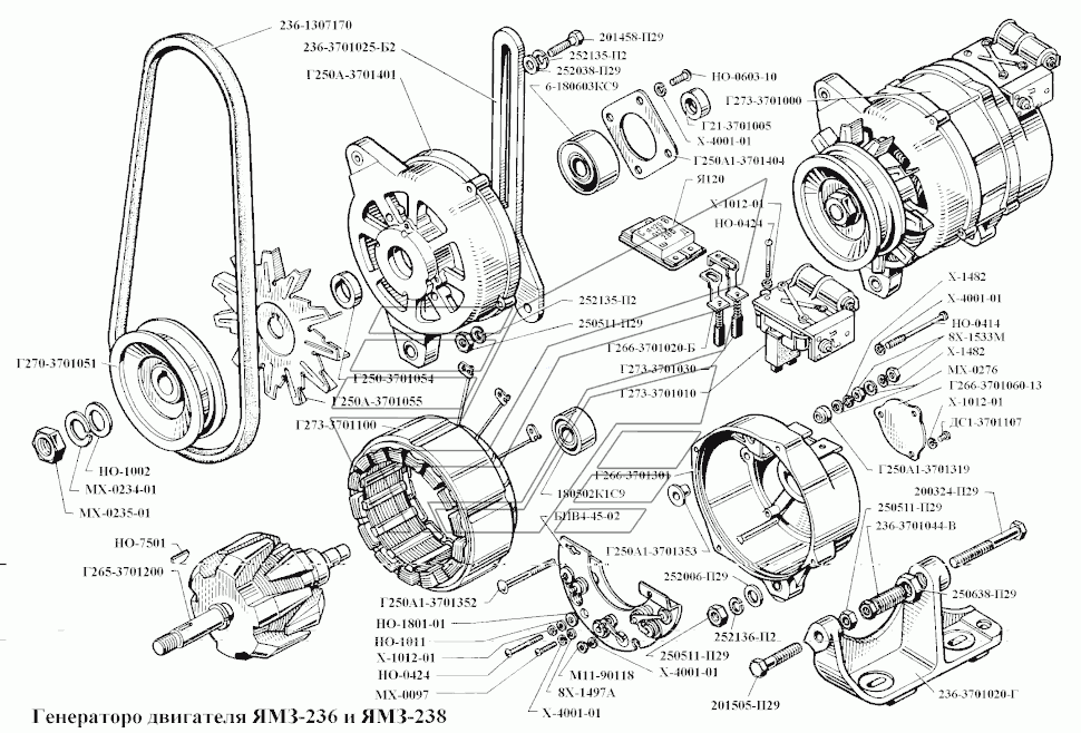 Lichtmaschine LiMa Motoren JaMZ JaMS 236, 238 Jaroslawski Motorny Sawod. Generator Dynamo enginnes YaMZ YaMS 236, 238. Генератор двигателей ЯМЗ-236 и ЯМЗ-238 (Ярославский моторный завод).