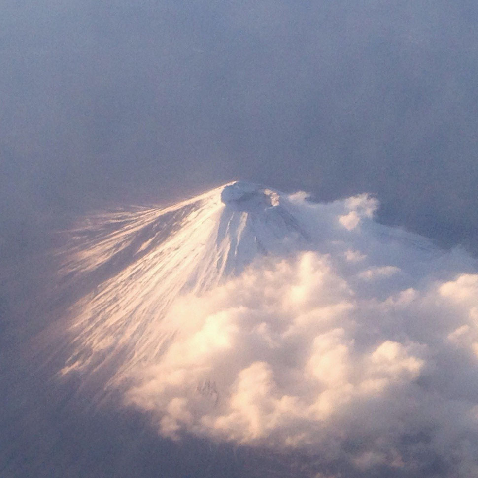 I could see Mt. Fuji from window of air plane.
