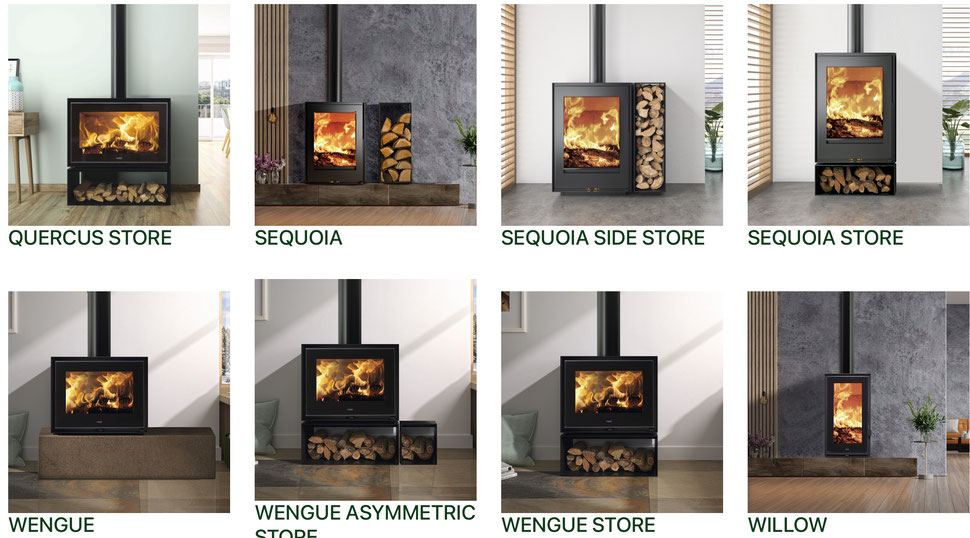 Kunst Stoves Modelle - Ebano - Ficus - Quercus - Sequoia - Wengue - Willow - Yucca 