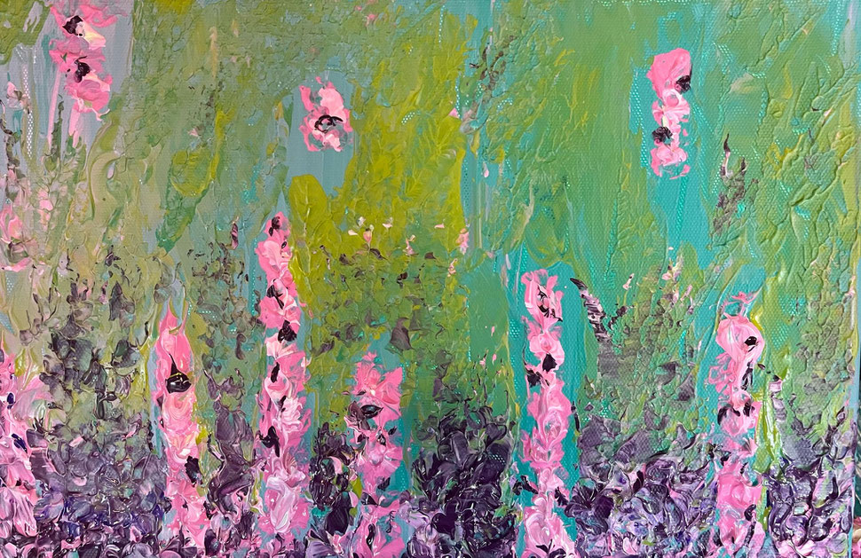 "Fleurs 3", 20cm x 30cm, Acryl auf Leinwand | Foto: Christina Kronauer 