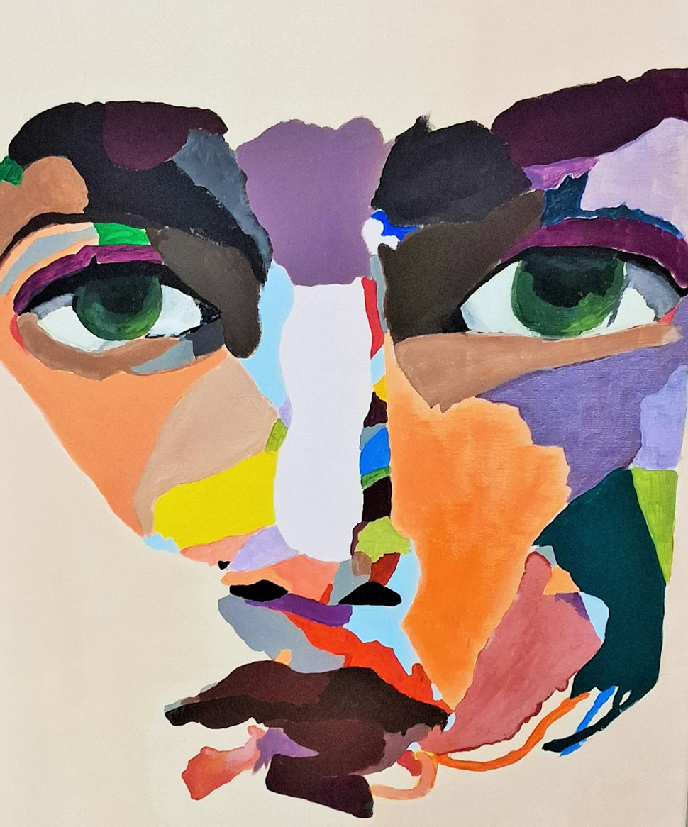 "GESICHT", Acryl auf Leinwand,  60 x 80 cm, Foto: Angelika Reiter