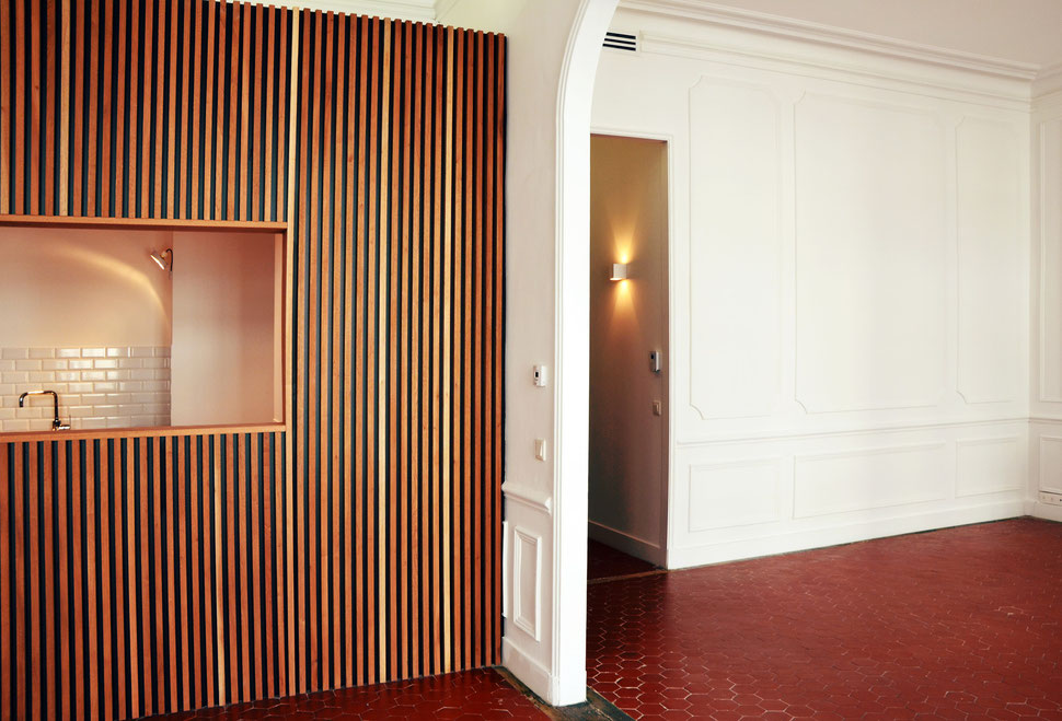 Appartement c1 bertrand guillon architecture Désign cheminée Haussmanien