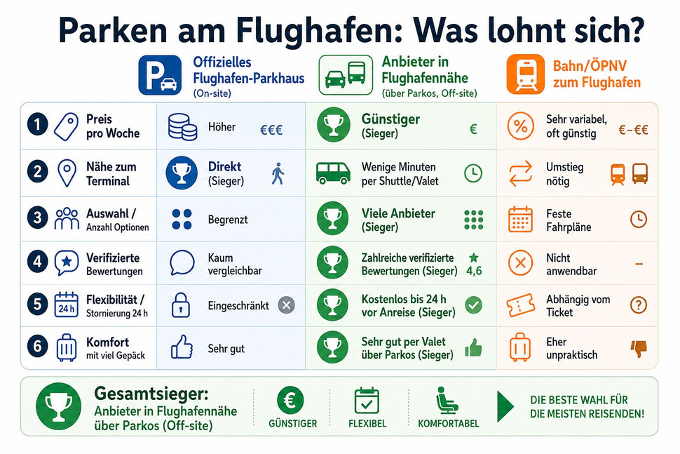 Parken am Flughafen Stuttgart Infografik