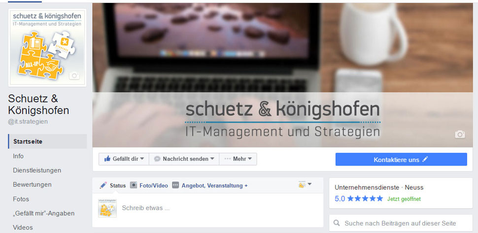 Die Facebook-Seite wurde gestaltet und Profilbild erstellt.