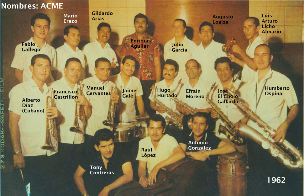 Orquesta Los Trotamundos de Enrique Aguilar en 1962.