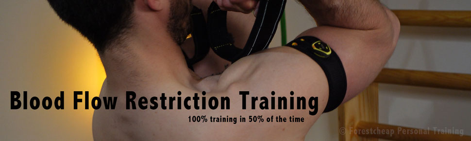 BFR, Blood flow restriction, occlusion training, 100% Training in 50% of the time