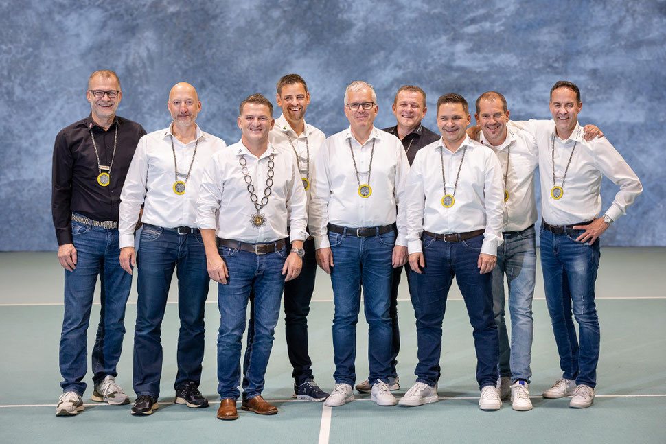 Zunftrat Karnöffelzunft Willisau 2025 von links: Edi Lindegger, Daniel Peter, Hanspeter Metz, Roland Burri, Franz Gehrig, Adrian Achermann, Josef Albisser, Marco Mugglin und Oliver Küttel