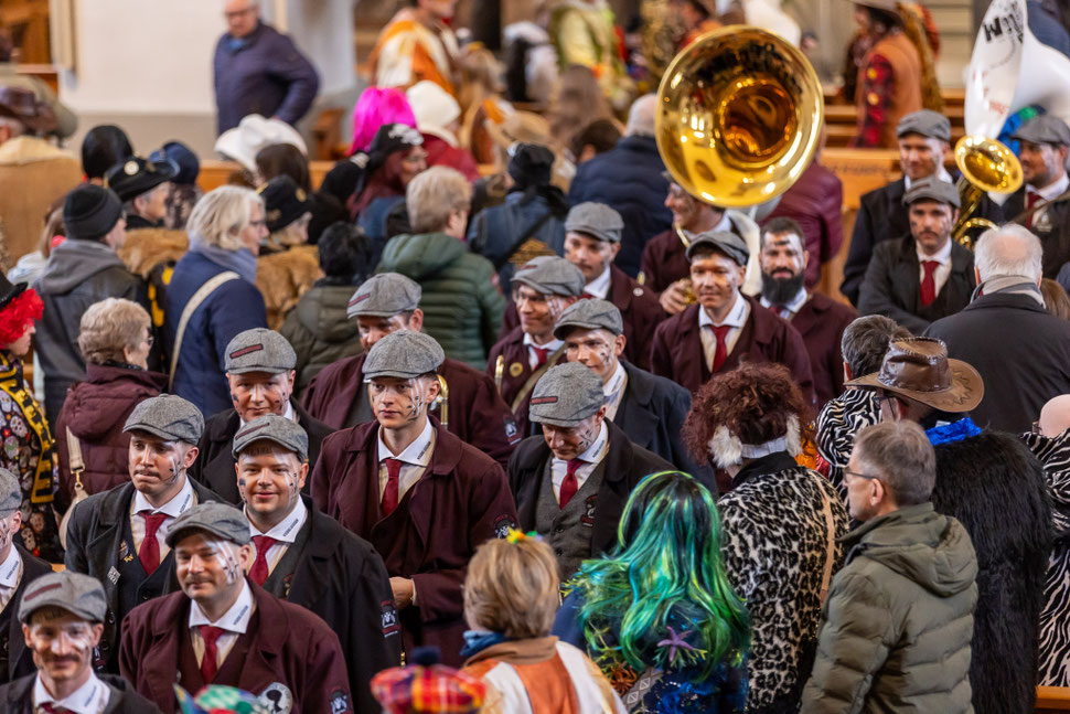 Städtlifasnacht Narrenmesse in der Pfarrkirche