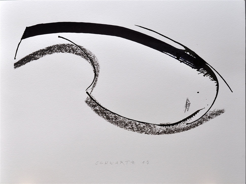 ohne Titel | 2015 | 42 x 56 cm | Zeichenkohle und Tusche auf Papier
