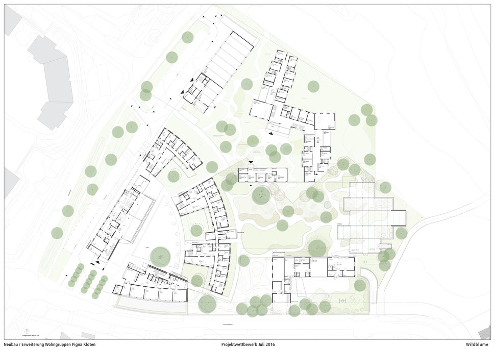 Hopf & Wirth Architekten ETH HTL SIA Winterthur, Wettbewerb Neubau / Erweiterung Wohngruppen Pigna, Kloten