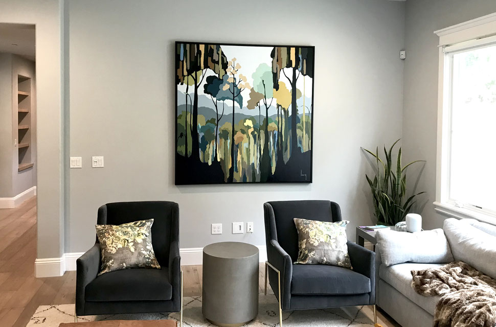 Jungle, 60" x 60", mixed media on canvas, private collection, Los Altos Hills, California 