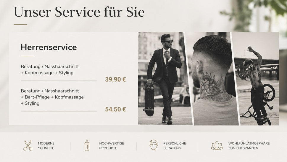 Herren Service Preisliste