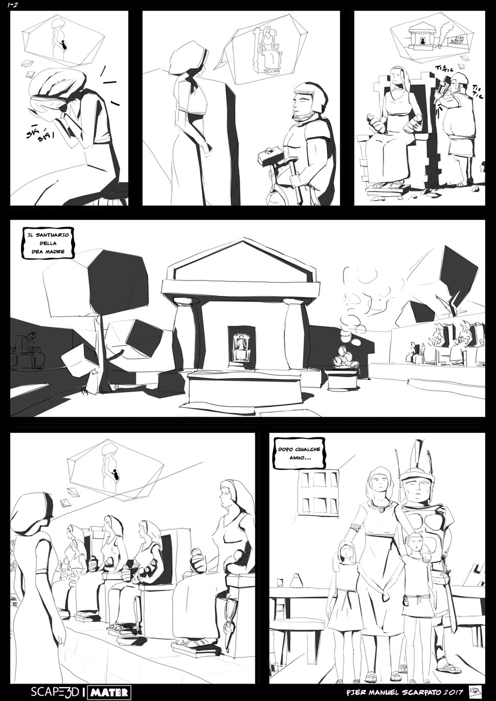 #materscape3d storyboard disegnato per il cortometraggio animato 3d, a fumetti