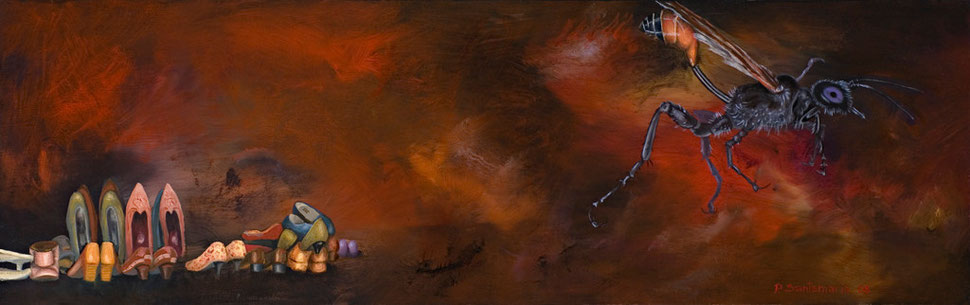 Madre I, 2007, óleo sobre madera 19X60 cm
