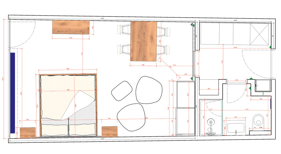 Schlafzimmer Möbel geplant von der Schreinerei Bever AG