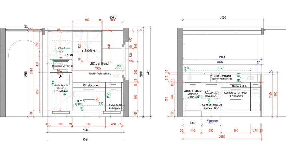 Küchenplanung der Schreinerei Bever AG
