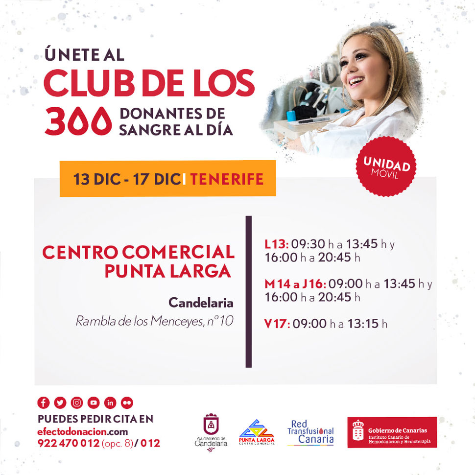 ¡Únete al club de 300 donantes de sangre al día! - Centro Comercial Punta Larga