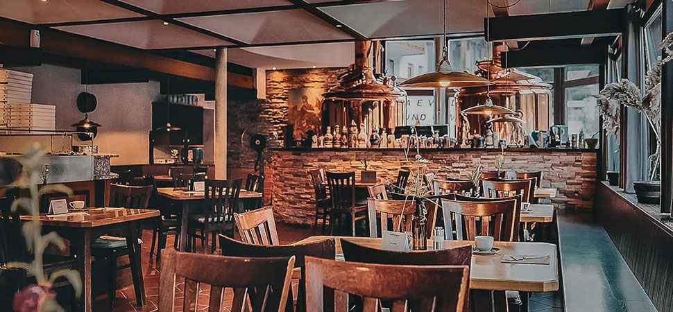 Blick in das Brauhaus Martinerhof in St. Martin in Passeier in Südtirol