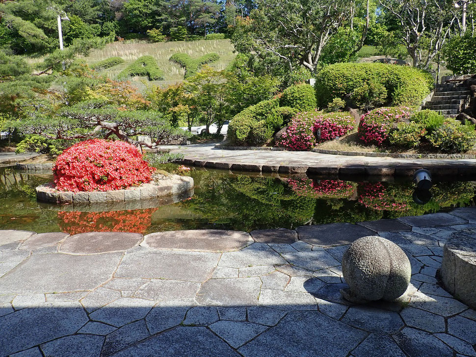 写真：岡山桃太郎空港のお庭
