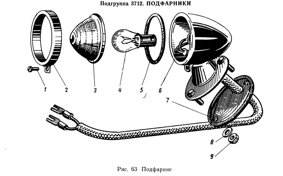 Vordere Blinker und Standlicht GAZ 69M, GAZ 69AM (neue Ausführung ab 1964)  Side light and front indicator GAS 69M, GAS 69AM (new model from 1964).  ПФ10 Подфарники ГАЗ 69М, ГАЗ 69АМ (нового образца с 1964 года).