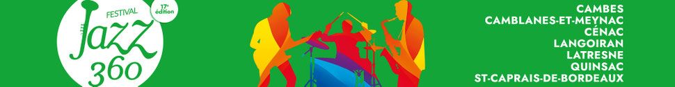Bandeau "3 concerts payants / 10 concerts gratuits" Festival JAZZ360, du vendredi 29 mai au dimanche 7 juin 2026. Graphisme : Ulysse Badorc
