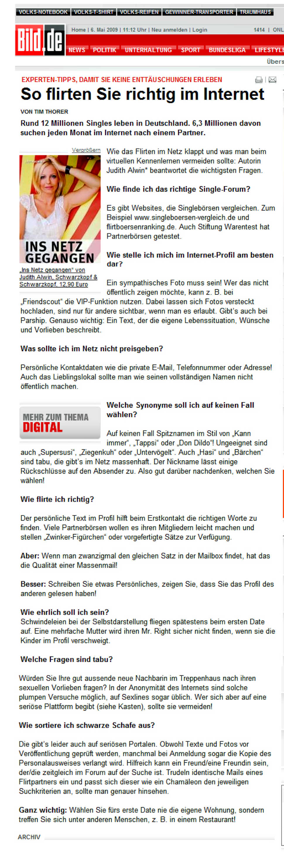 Ins netz gegangen partnersuche per mausklick