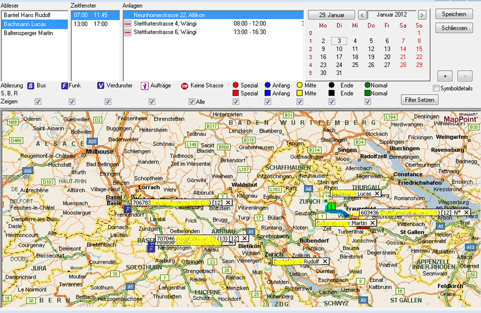 CATTOR Route, planning with the Map