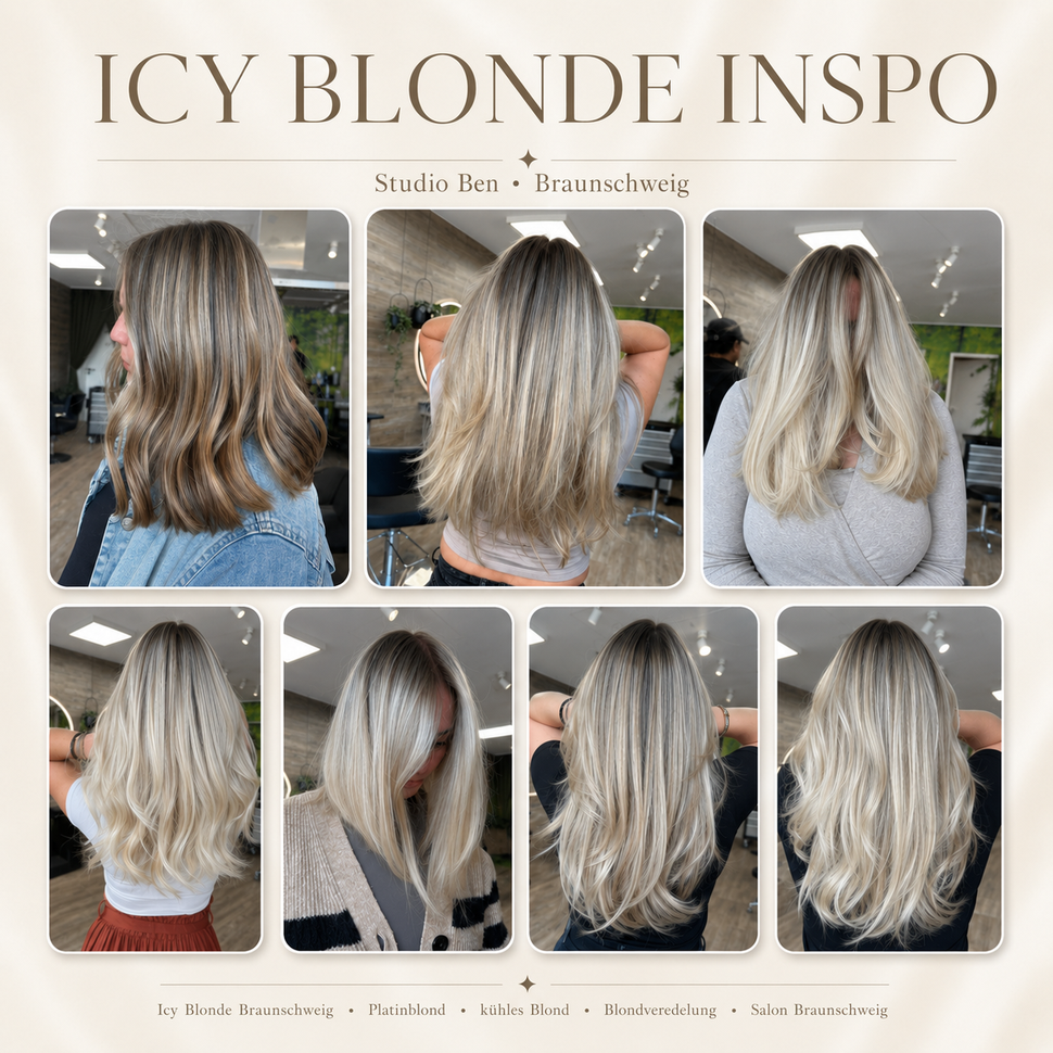 Icy Blonde, Platinblond und kühle Blondveredelung bei Studio Ben in Braunschweig