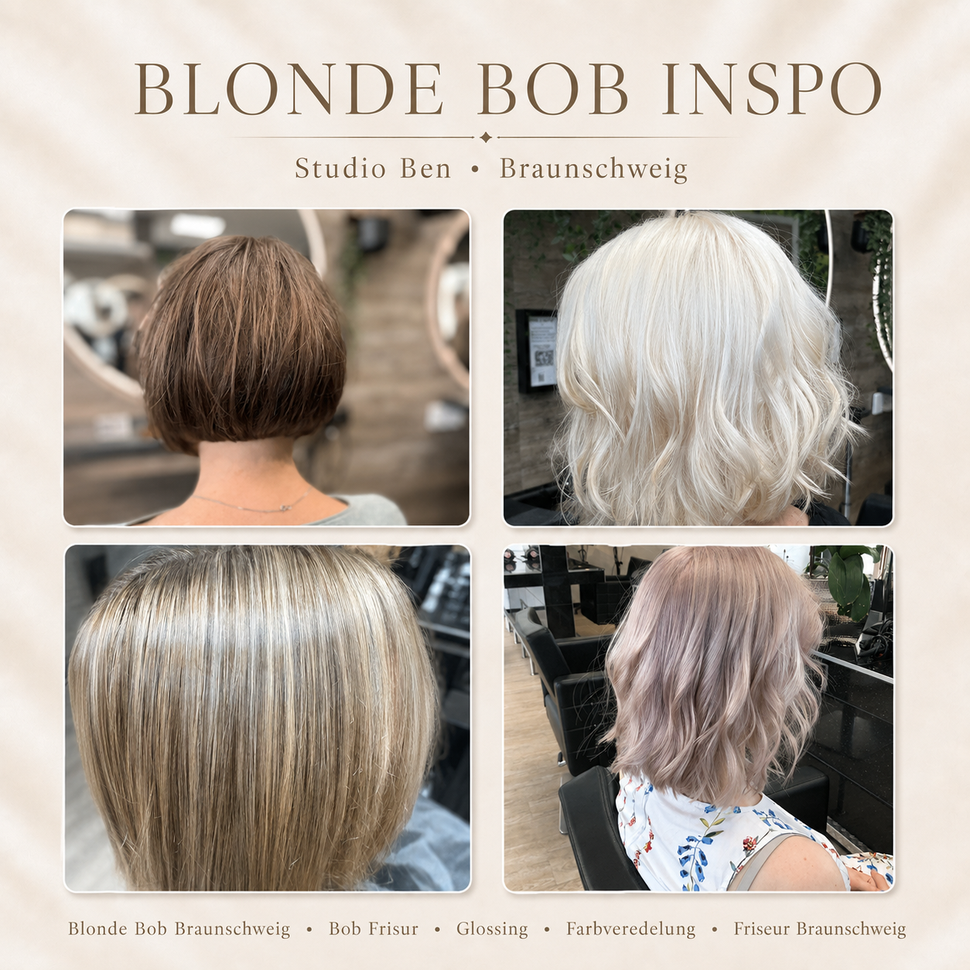 Blonde Bob-Frisuren mit Glossing und Farbveredelung bei Studio Ben Braunschweig