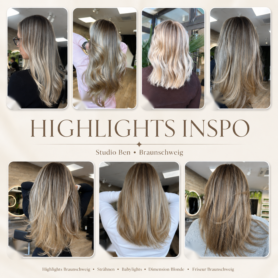 Highlights, Strähnen und Babylights für Damenhaare bei Studio Ben Friseur Braunschweig