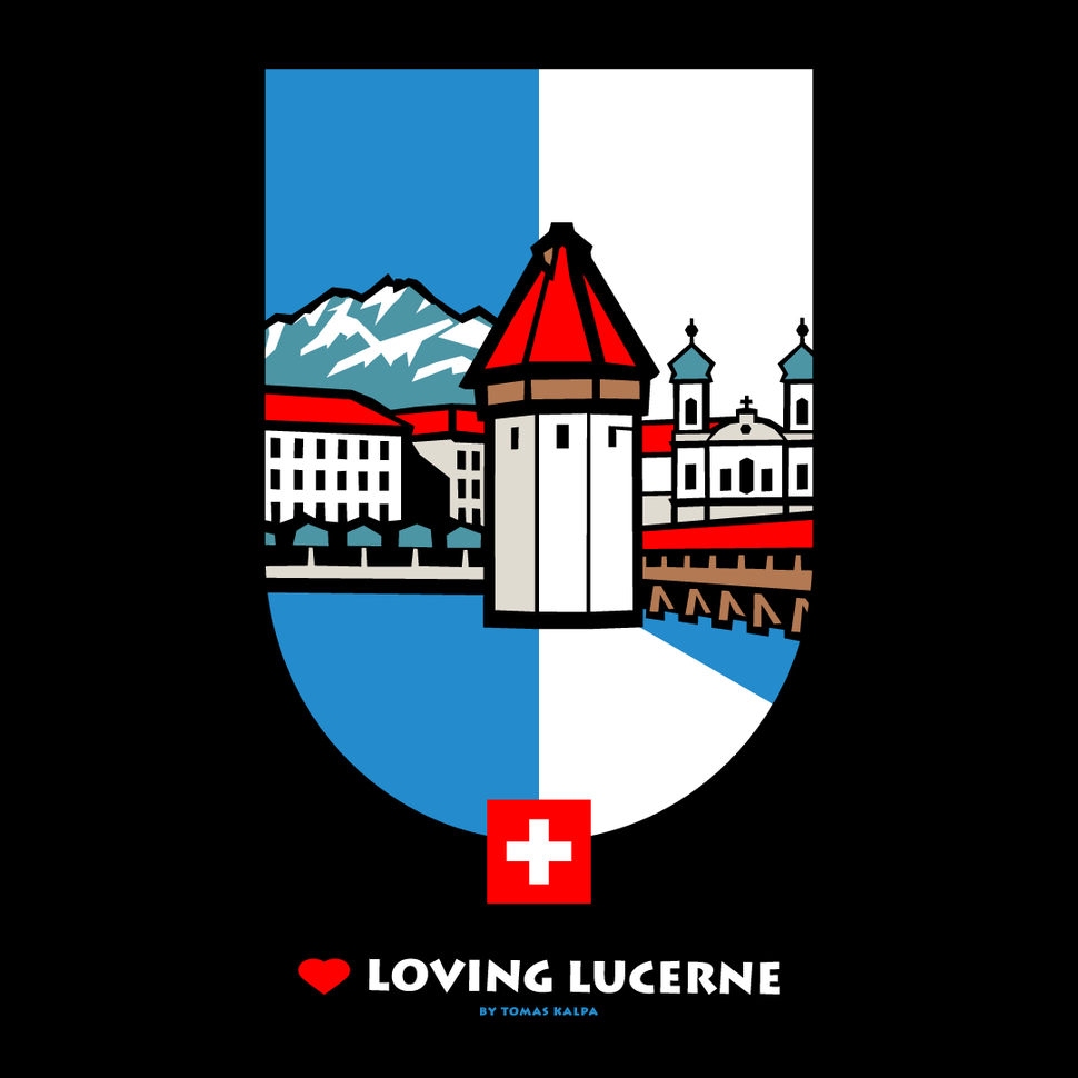 Vector Art LUCERNE SWITZERLAND (Luzern Schweiz): Copyright by Tomas Kalpa & TRIO-CONCEPT Thomas Haefliger
