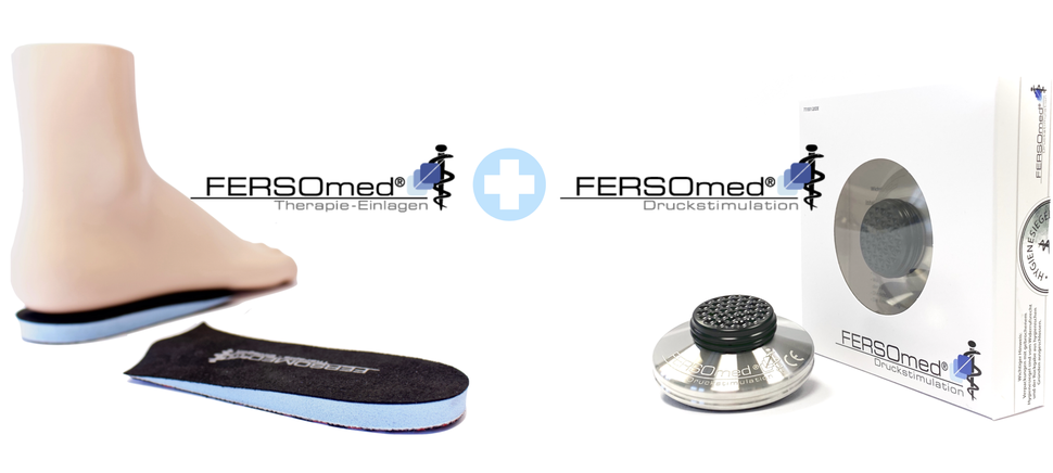 Fersensporn Behandlung mit FERSOmed® Druckstimulation und FERSOmed® Therapie-Einlagen