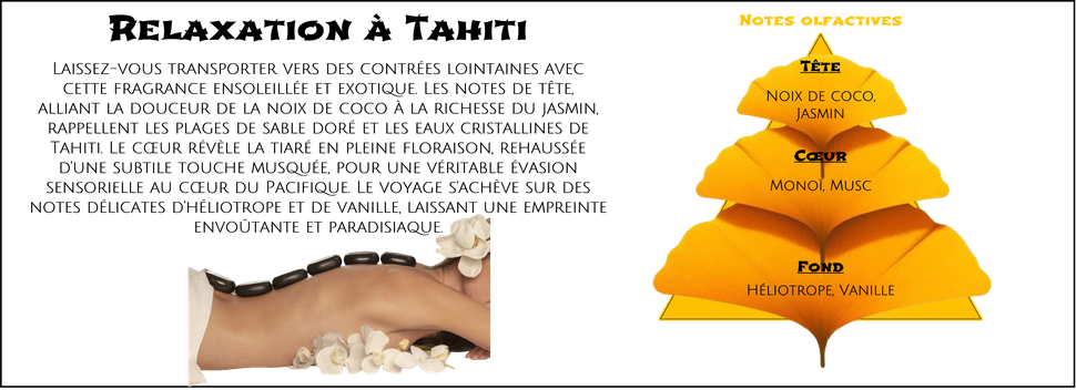 DaoZen - Découvrez le parfum pour bougies, fondants ou diffuseurs " Relaxation à Tahiti "