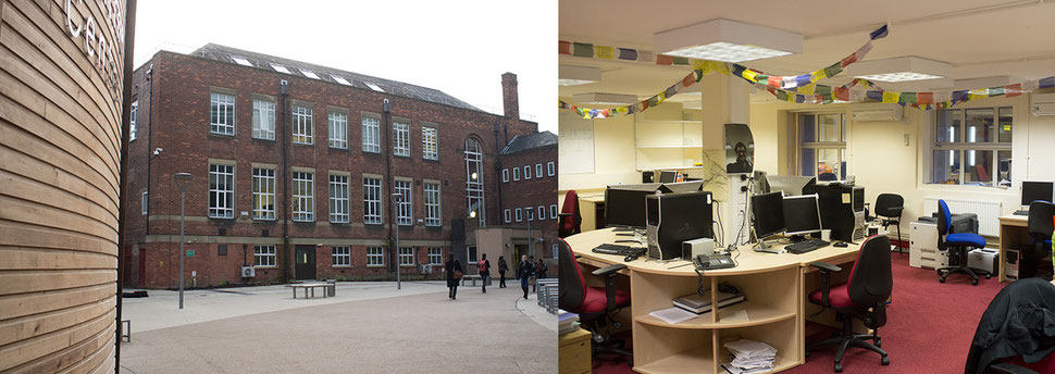links: Dep. of Archaeology and Anthropology, rechts: mein Büro (frühmorgens als noch keiner da war)