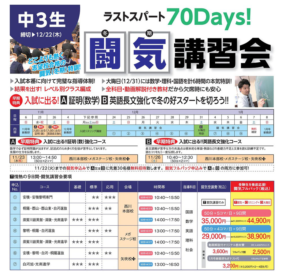 ジーニアス,須賀川市,矢吹町,闘気講習会,冬期講習会
