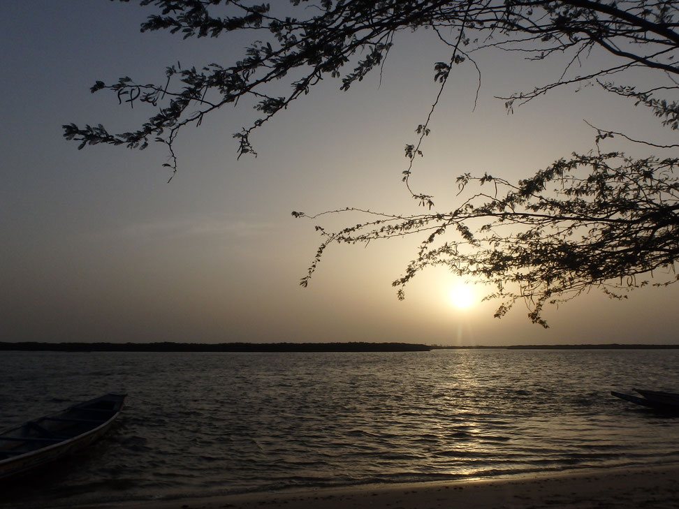 sunset, Mar Lodj, Sine-Saloum delta, Senegal