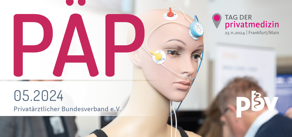 dummy mit kontakten am kopf in ausstellung am tag der privatmedizin