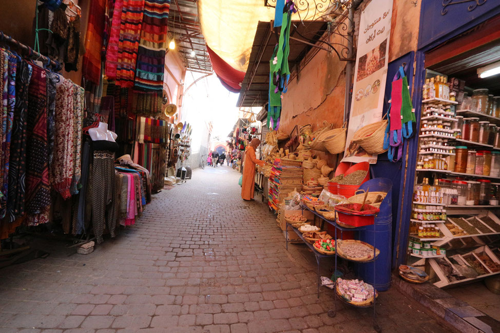 Verkaufsstände in der nördlichen Medina. 