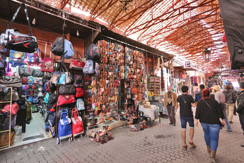 Verkaufsstände in der nördlichen Medina. 