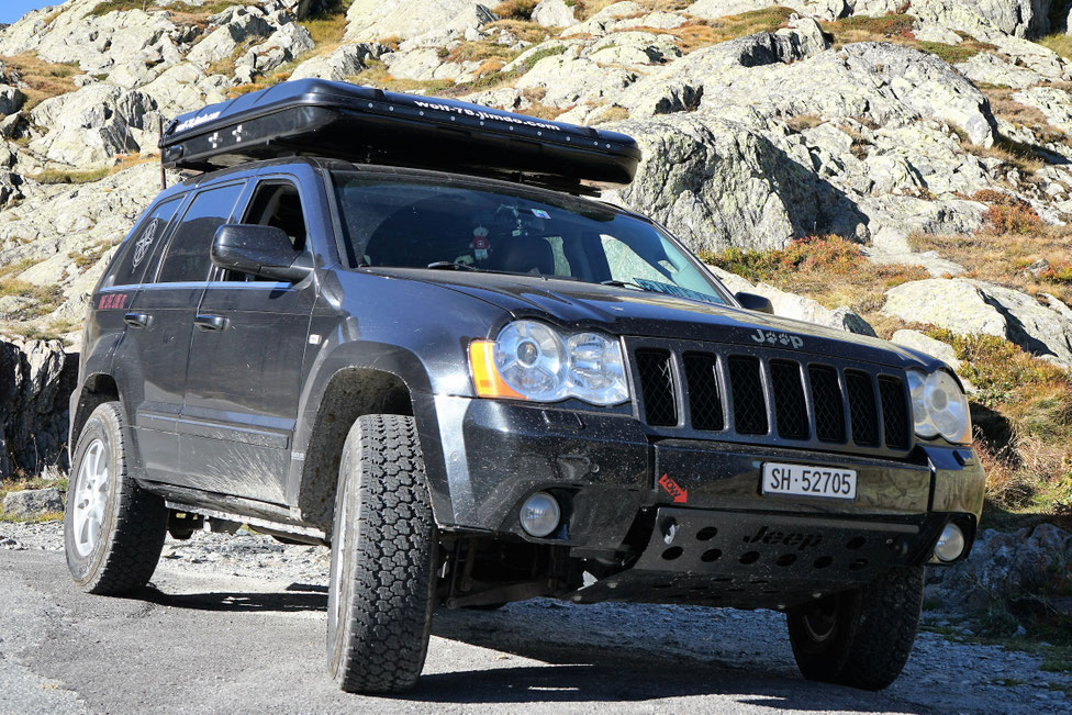 Jeep Grand Cherokee WH CRD Overlan 3.0 5.7 offroad 4x4 wolf78-overland trailmaster dachzelt Westalpen