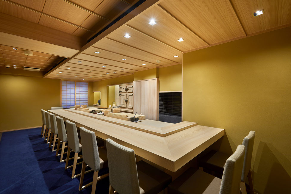 桧一枚板カウンター